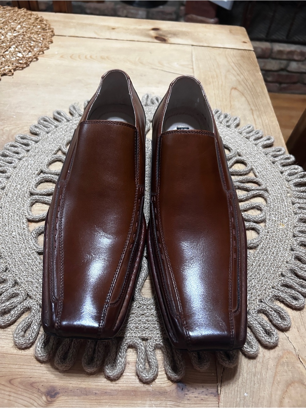 Stacy Adams Men's Chestnut Brown Leather Slip-On Loafers